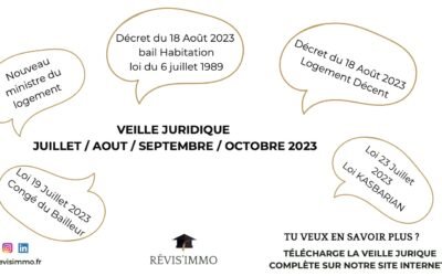 Veille juridique juillet – août – septembre – octobre 2023